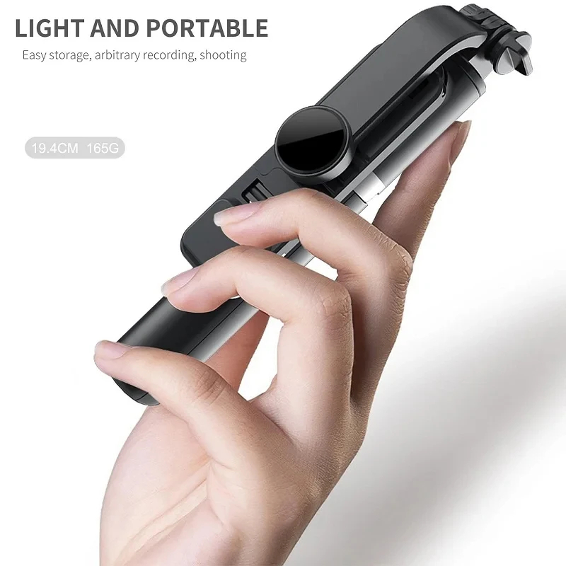 Xiaomi Selfie Stick 1m مع بلوتوث لاسلكي LED ملء الضوء ترايبود ممتد مع مصراع التحكم عن بعد للهاتف المحمول Android IOS