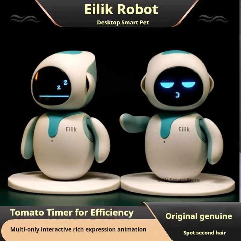 الأصلي Eilik الذكية روبوت الأتمتة الإلكترونية Ai روبوت التفاعل العاطفي الصوتية وضع متعدد لطيف الأزرق والوردي هدية