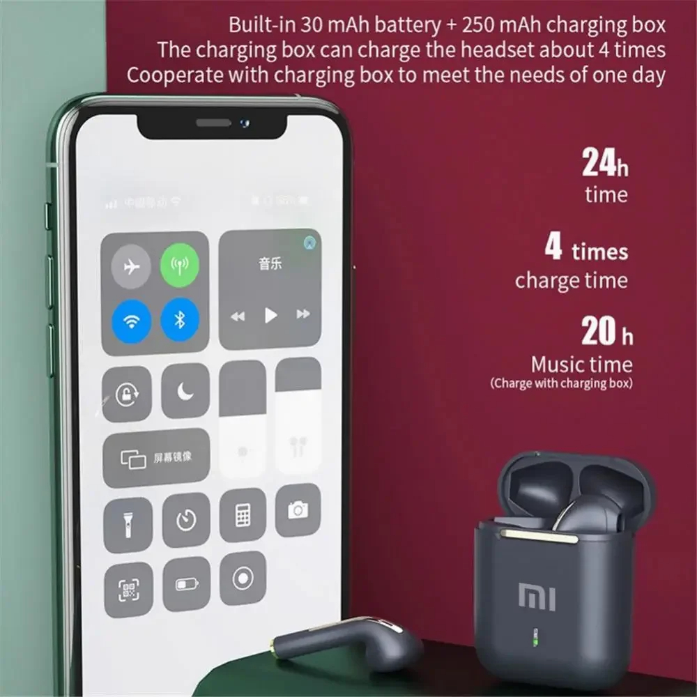سماعات أذن Xiaomi سماعة أذن لاسلكية حقيقية مع خاصية إلغاء الضوضاء تحديث بلوتوث 5.3 سماعة رأس عالية الدقة للموسيقى داخل الأذن بدون استخدام اليدين مع ميكروفون
