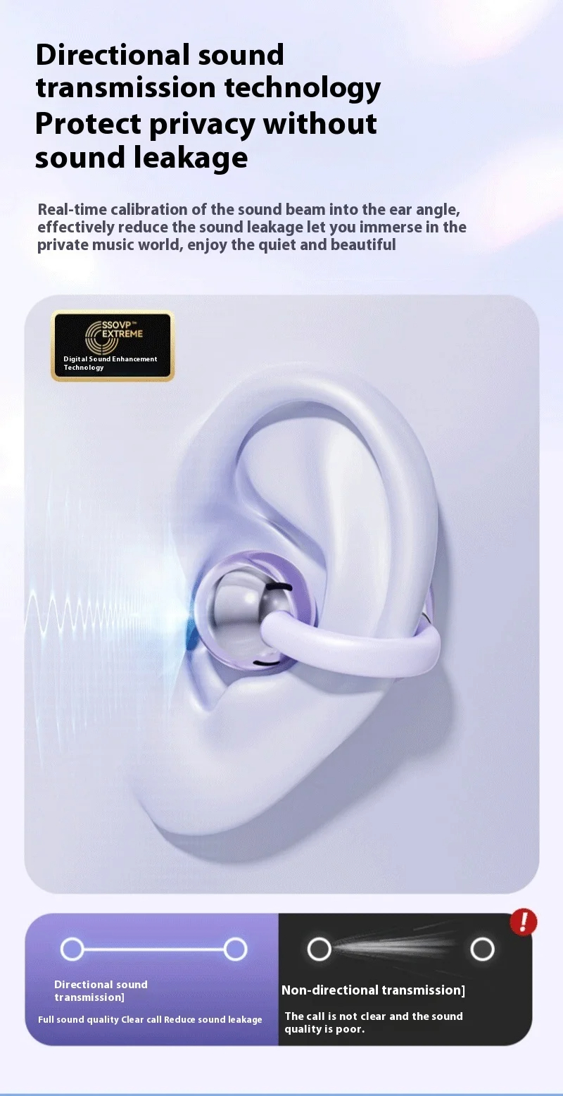 الأصل Xiaomi سماعات توصيل العظام بلوتوث 5.4 سماعات الأذن كليب على الأذن سماعات مريحة الرياضة شاشة ديجيتال سماعات