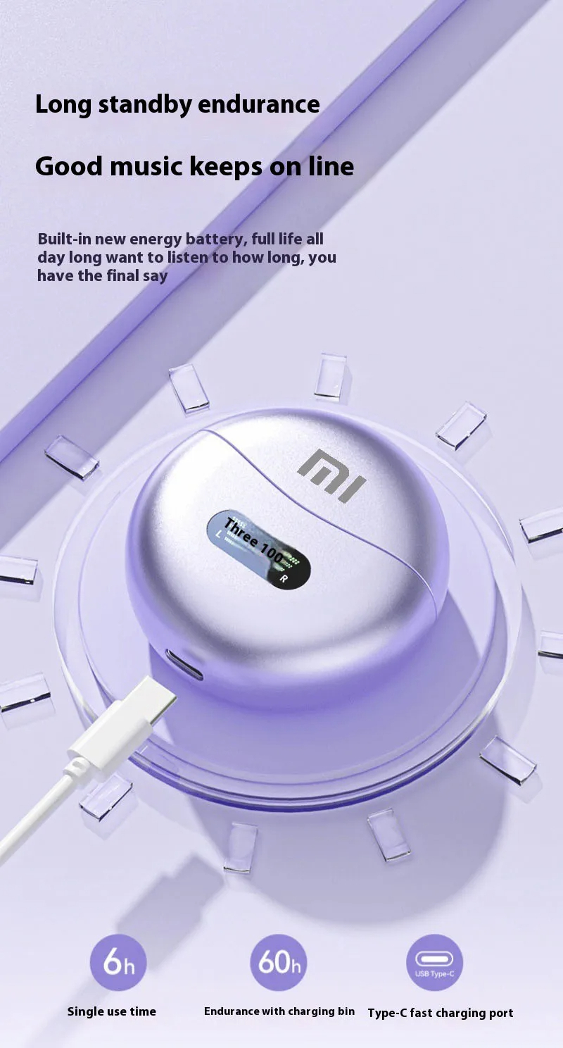 الأصل Xiaomi سماعات توصيل العظام بلوتوث 5.4 سماعات الأذن كليب على الأذن سماعات مريحة الرياضة شاشة ديجيتال سماعات