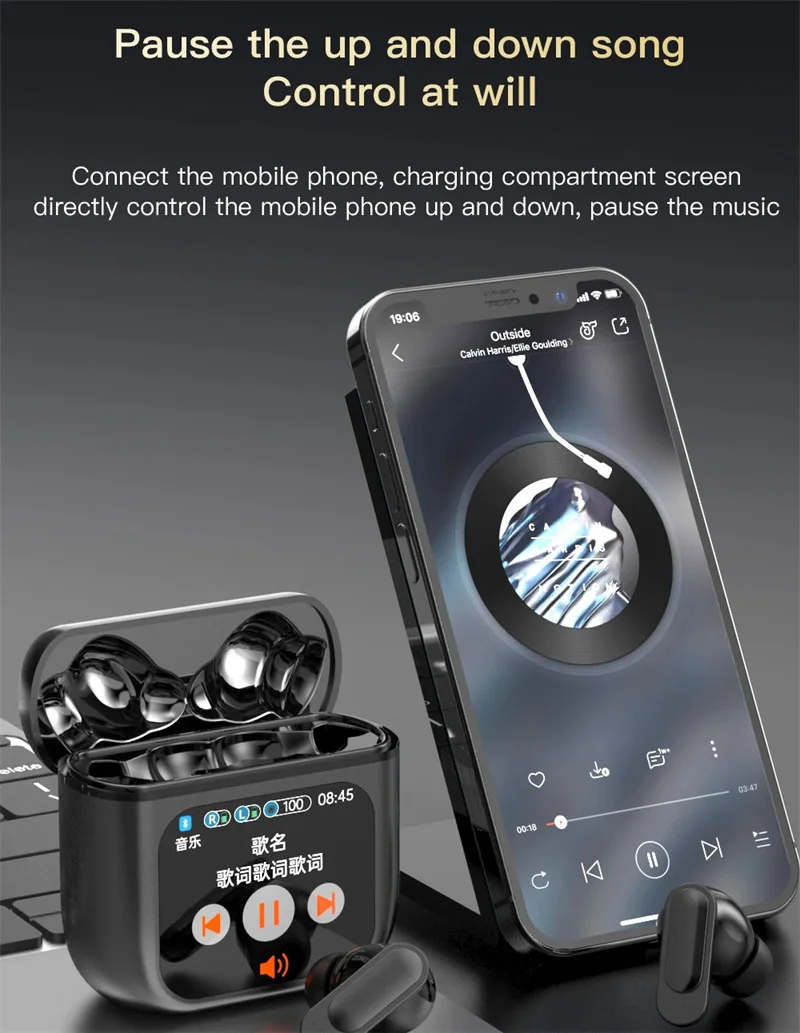 سماعات أذن Xiaomi TWS ANC سماعة إلغاء الضوضاء النشطة مع شاشة LCD تعمل باللمس سماعة رأس صوت جهير ENC Mic SE-60