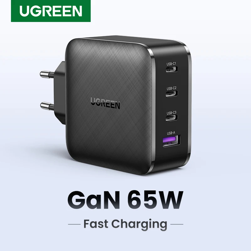 شاحن سريع الشحن من Ugreen بقدرة 65 وات وشحن سريع 4.0 3.0 نوع C PD شاحن USB QC 4.0 3.0 شاحن سريع جداري للكمبيوتر المحمول